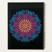 Mandala de fleurs en bleu et mauve (Dos)