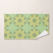 Mandala de fleurs vert et jaune (Serviette à main)