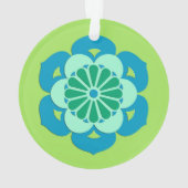 Mandala de la fleur de lotus, vert citron et bleu  (dos)