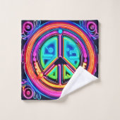 Mandala de la Paix au Néon (Gant de toilette)