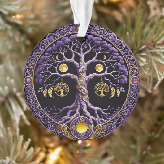 Mandala de l'Arbre de Vie violet et or (Arbre)