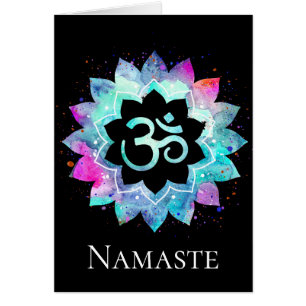 Mandala de Lotus d'aquarelle de symbole d'OM AUM