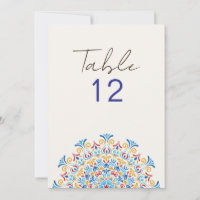 Mandala de mariage numéro de table de la culture f