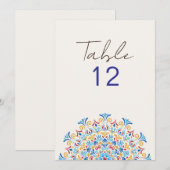 Mandala de mariage numéro de table de la culture f (Devant / Derrière)
