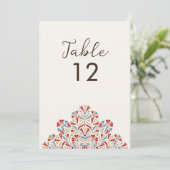 Mandala de mariage numéro de table Floral Delight (Debout devant)