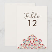 Mandala de mariage numéro de table Floral Delight (Devant / Derrière)