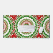 Mandala de Noël en or rouge, vert et chaud (Clavier et souris)