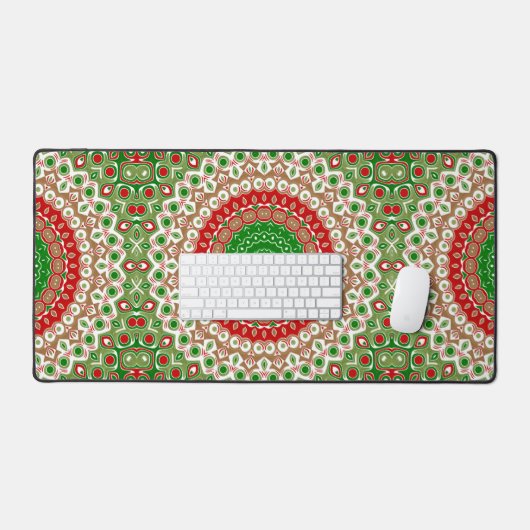 Mandala de vacances classique en rouge, vert et or (Clavier et souris)