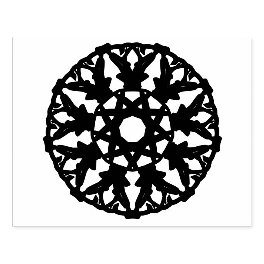 Mandala- dekoratives Muster in Rund Rubberstempel (Afrduk)