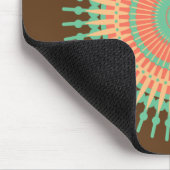 Mandala design groen, oranje Indiaans Muismat (Hoek)