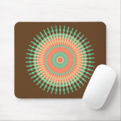 Mandala design groen, oranje Indiaans Muismat (Met muis)