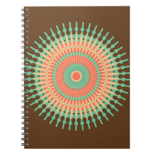 Mandala design groen, oranje Indiaans Notitieboek