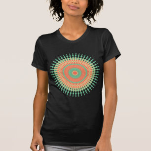 Mandala design groen, oranje Indiaans T-shirt