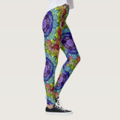 Mandala Design in levendige juwelentonen Leggings (Rechts)