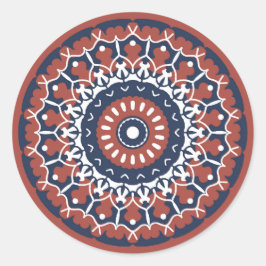 Mandala Design klassieke ronde sticker
