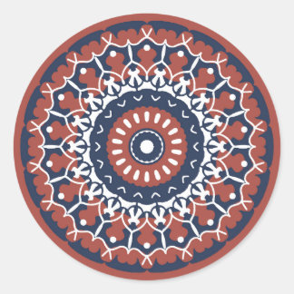Mandala Design klassieke ronde sticker