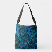 Mandala design met kobalt blauw, Blauwgroen, grijs Crossbody Tas (Voorkant)