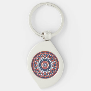 Mandala Design metalen sleutelhanger