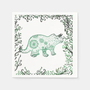 Mandala Dinosaur Papieren Servetten