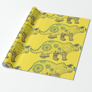 Mandala Dinosaur Wrapping Paper Cadeaupapier