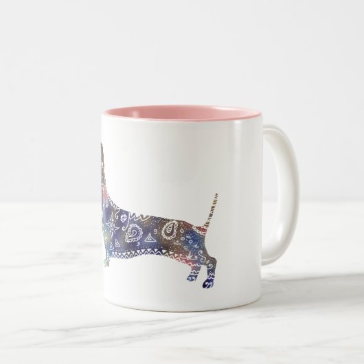 Mandala Dog Two-Tone Mok (Voorkant rechts)