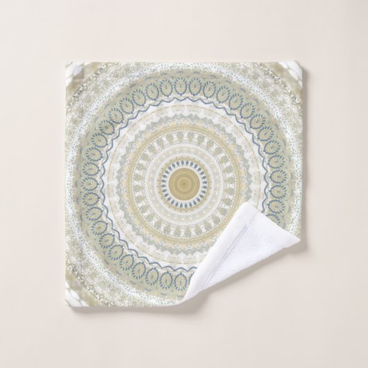 Mandala d'or blanc (Gant de toilette)