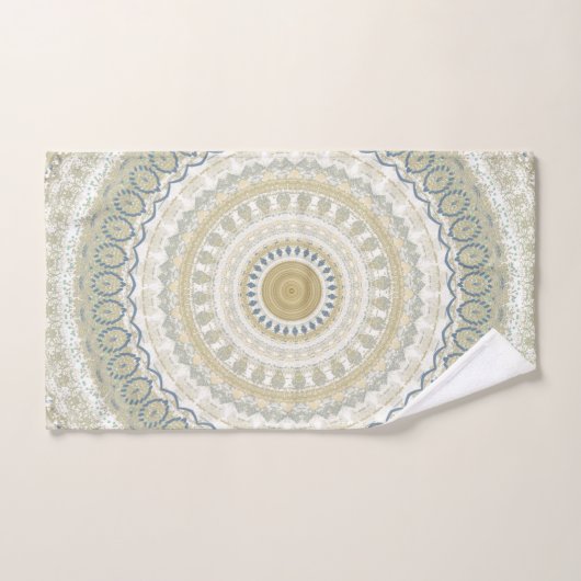Mandala d'or blanc (Serviette à main)