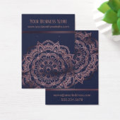 Mandala d'or rose sur la Marine Eear Display Cards (Bureau)