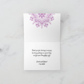 Mandala d'or sur le Carte de remerciements Mariage (Intérieur)