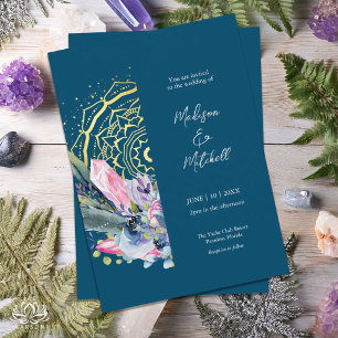 Mandala doré Invitation de mariage à la main Crist