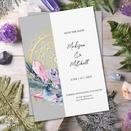 Mandala doré Invitation de mariage à la main Crist
