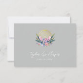 Mandala doré Invitation de mariage cristal rose Bo (Dos)