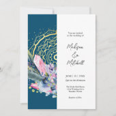 Mandala doré Invitation de mariage cristal rose Bo (Devant)