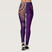 mandala doré violet Leggings (Dos)