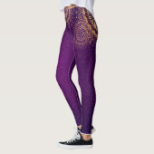 mandala doré violet Leggings (Gauche)