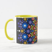 Mandala Dot Fractal Hippie Trippie Dog Mug (Gauche)