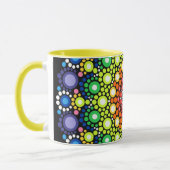 Mandala Dot Fractal Hippie Trippie Dog Mug (Gauche)