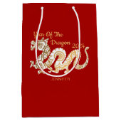 Mandala Dragon 2024 Chinees Nieuwjaar Rood Medium Cadeauzakje (Voorkant)