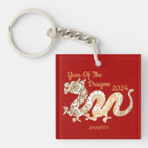 Mandala Dragon 2024 Chinees Nieuwjaar Rood