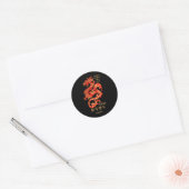 Mandala Dragon Zwart Chinees Nieuwjaar Vakantie Ronde Sticker (Envelop)
