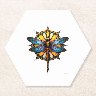 Mandala Dragonfly Luminous Sacred Geometry Spiritu Kartonnen Onderzetters
