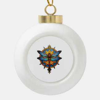 Mandala Dragonfly Luminous Sacred Geometry Spiritu Keramische Bal Ornament