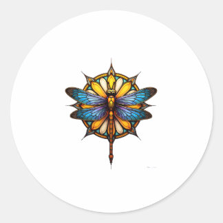 Mandala Dragonfly Luminous Sacred Geometry Spiritu Ronde Sticker