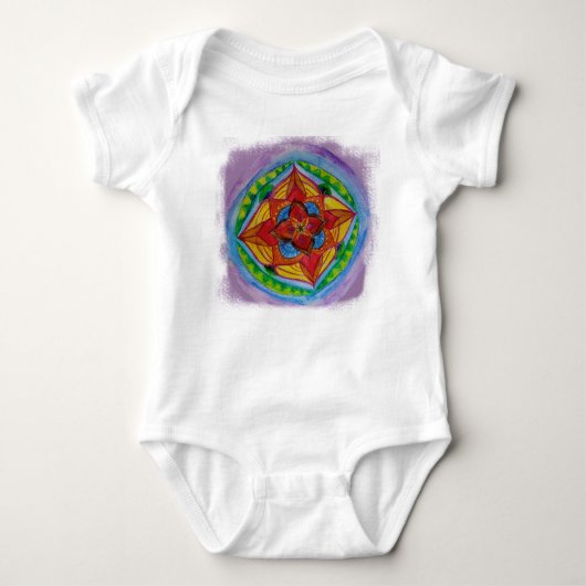 Mandala Drawing Baby Jersey Bodysuit (Voorkant)