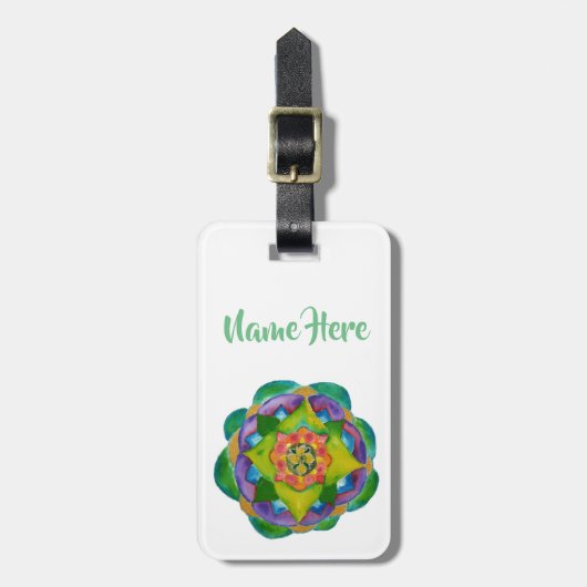 Mandala Drawing Hand Painted Custom Luggae Labels (Voorkant verticaal)