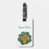 Mandala Drawing Hand Painted Custom Luggae Labels (Achterkant verticaal)