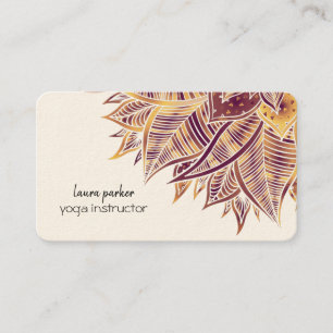 Mandala Elegant Boho Paisley Floral Art Yoga Busin Visitekaartje