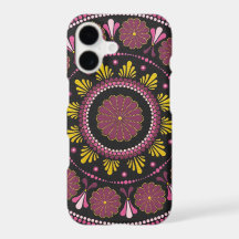 Mandala élégant rose et or, Fleur d'art pointillis