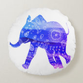 Mandala ElepBrushed Polyester Round-kussen van 41 Rond Kussen (Voorkant)
