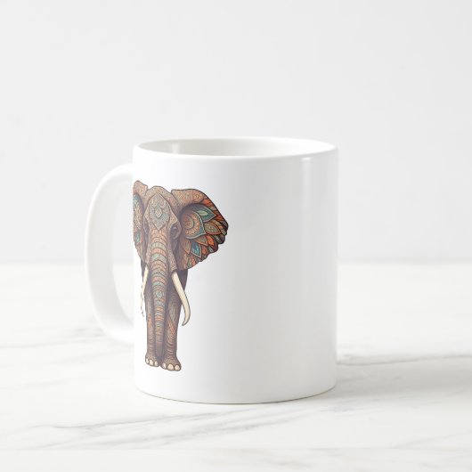 Mandala Elephant Design mug (Devant gauche)